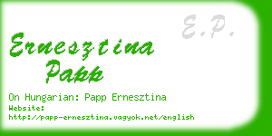 ernesztina papp business card